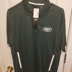 NWT NY Jets Majestic Adult M Polo Golf Shirt